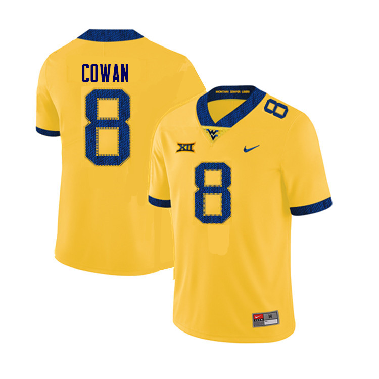 NCAA Men's VanDarius Cowan West Virginia Mountaineers Yellow #8 Nike Stitched Football College Authentic Jersey OA23N68AN